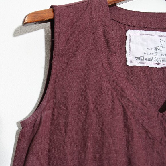 notPERFECTLINEN 100% Linen Tank Mini Dress V-Neck Sleeveless Size XS - Picture 6 of 12